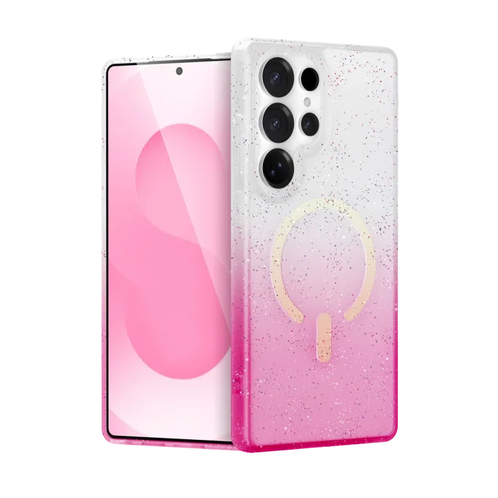 Mey İthalat®  Samsung Galaxy S24 Ultra Pummel Shiny Magsafe Kapak - Pembe