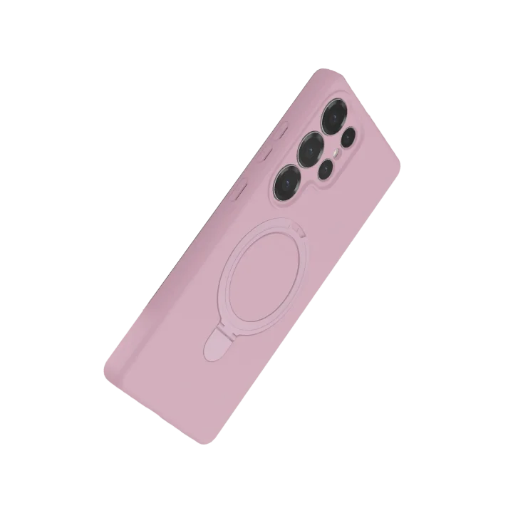 Mey İthalat®  Samsung Galaxy S24 Ultra Regal Magsafe Standlı Kapak - Açık Pembe