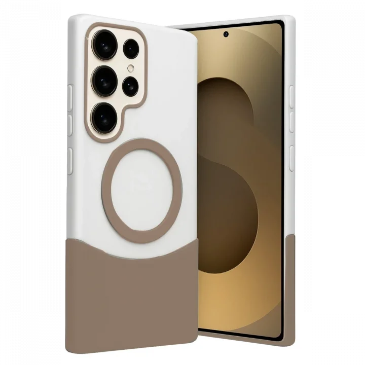 Mey İthalat®  Samsung Galaxy S24 Ultra Velar Magsafe Kapak - Çöl Titanyum