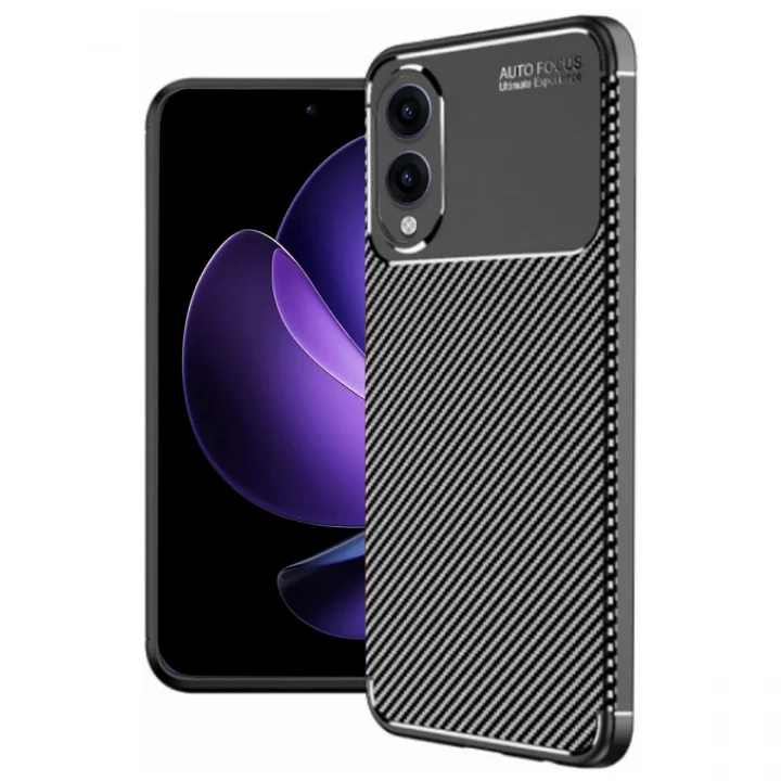 Mey İthalat®  Samsung Galaxy S25 Edge Kılıf Auto Focus Karbon Kapak - Siyah