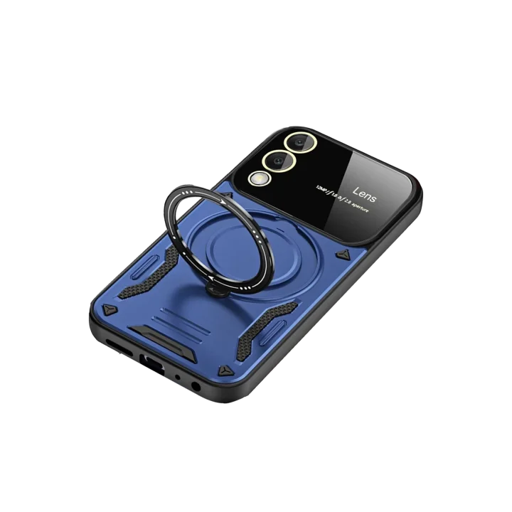 Mey İthalat®  Samsung Galaxy S25 Edge Kılıf Joy Lens Standlı Kapak - Lacivert