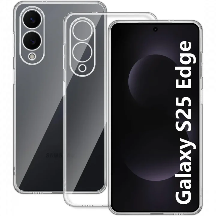 Mey İthalat®  Samsung Galaxy S25 Edge Kılıf Lüx Şeffaf Silikon
