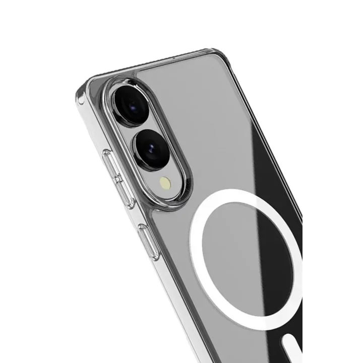 Mey İthalat®  Samsung Galaxy S25 Edge Kılıf Magneticsafe Şeffaf Silikon - Şeffaf