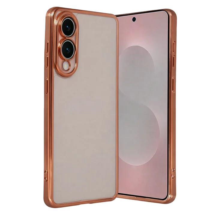 Mey İthalat®  Samsung Galaxy S25 Edge  Lensli Silikon - Çöl Titanyum