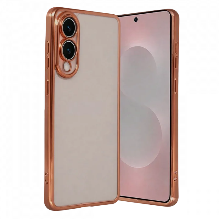 Mey İthalat®  Samsung Galaxy S25 Edge  Lensli Silikon - Çöl Titanyum