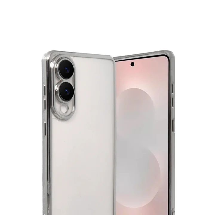 Mey İthalat®  Samsung Galaxy S25 Edge  Lensli Silikon - Gümüş