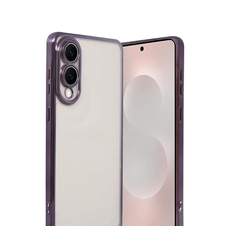 Mey İthalat®  Samsung Galaxy S25 Edge  Lensli Silikon - Mor