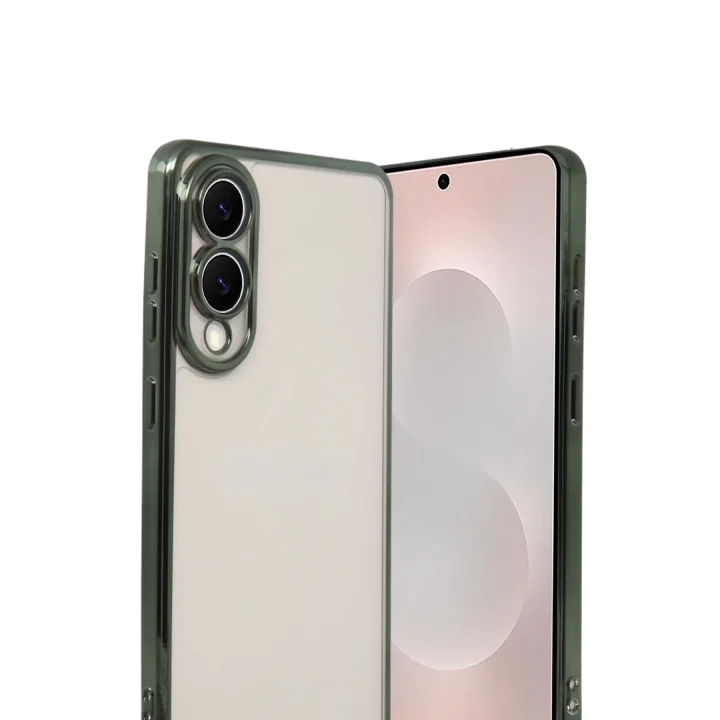 Mey İthalat®  Samsung Galaxy S25 Edge  Lensli Silikon - Yeşil