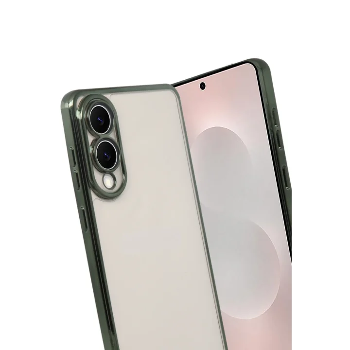 Mey İthalat®  Samsung Galaxy S25 Edge  Lensli Silikon - Yeşil