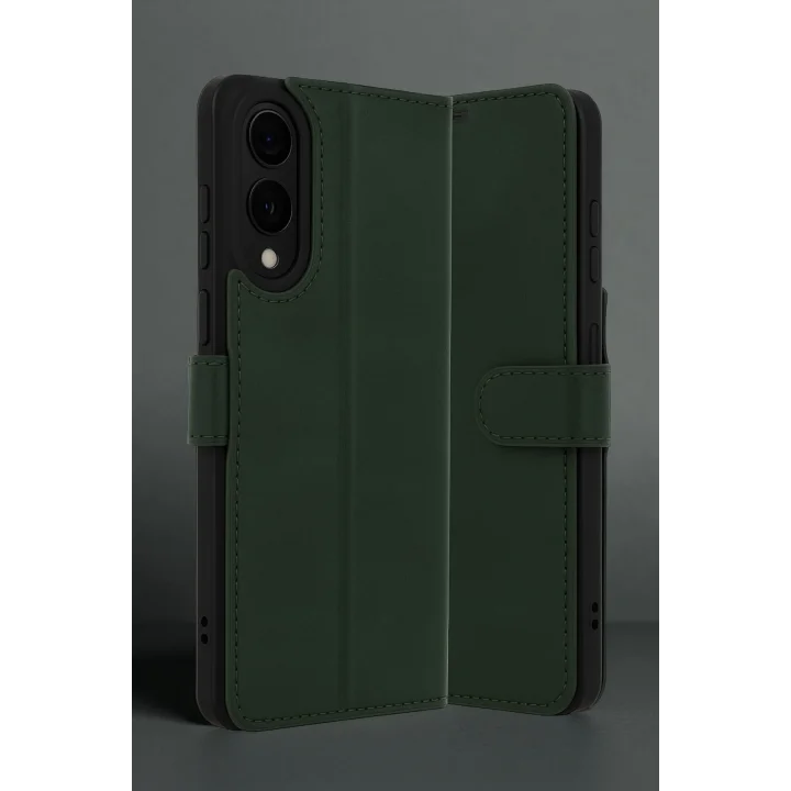 Mey İthalat®  Samsung Galaxy S25 Edge Trend S Plus Kapaklı Kılıf - Koyu Yeşil