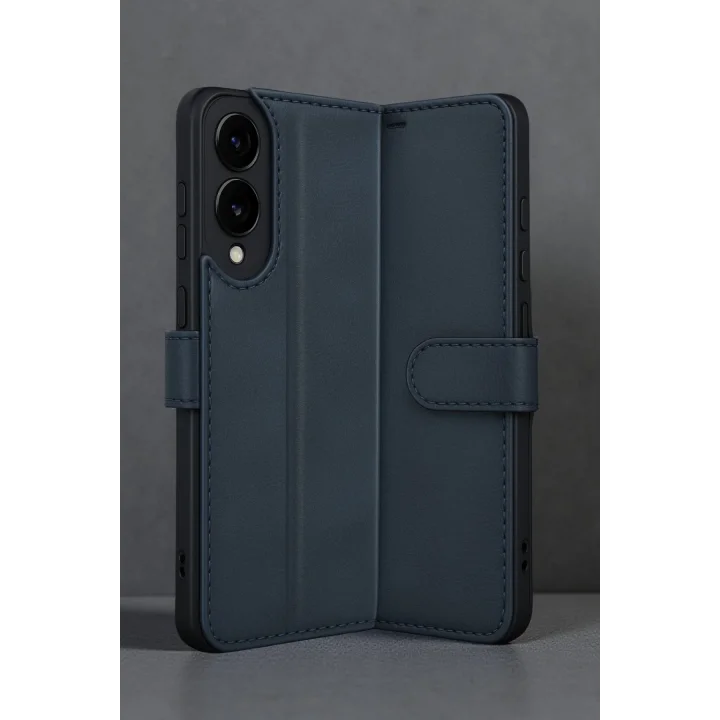 Mey İthalat®  Samsung Galaxy S25 Edge Trend S Plus Kapaklı Kılıf - Lacivert