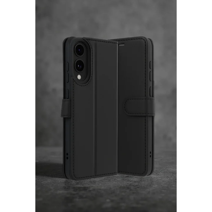 Mey İthalat®  Samsung Galaxy S25 Edge Trend S Plus Kapaklı Kılıf - Siyah