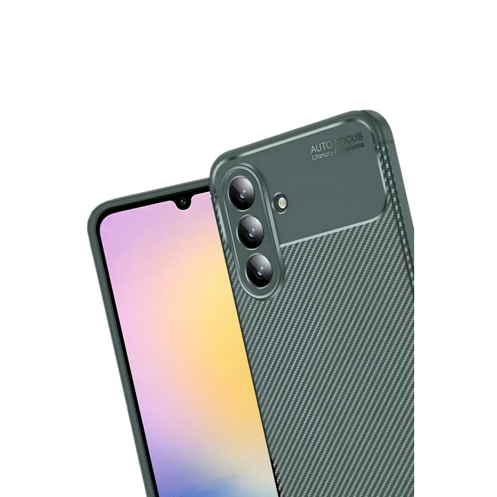 Mey İthalat®  Samsung Galaxy S25 FE Auto Focus Karbon Kapak - Koyu Yeşil