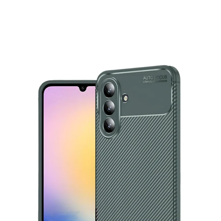 Mey İthalat®  Samsung Galaxy S25 FE Auto Focus Karbon Kapak - Koyu Yeşil