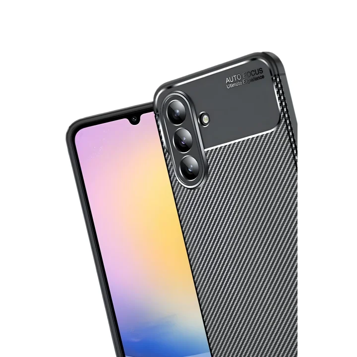 Mey İthalat®  Samsung Galaxy S25 FE Auto Focus Karbon Kapak - Siyah