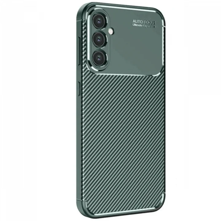 Mey İthalat®  Samsung Galaxy S25 Kılıf Auto Focus Karbon Kapak - Koyu Yeşil