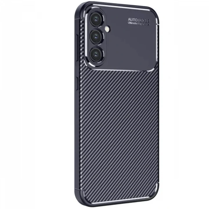 Mey İthalat®  Samsung Galaxy S25 Kılıf Auto Focus Karbon Kapak - Lacivert