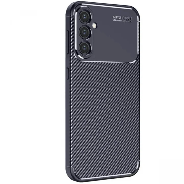 Mey İthalat®  Samsung Galaxy S25 Kılıf Auto Focus Karbon Kapak - Lacivert