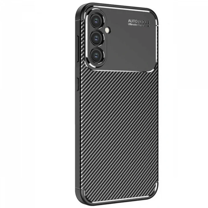 Mey İthalat®  Samsung Galaxy S25 Kılıf Auto Focus Karbon Kapak - Siyah
