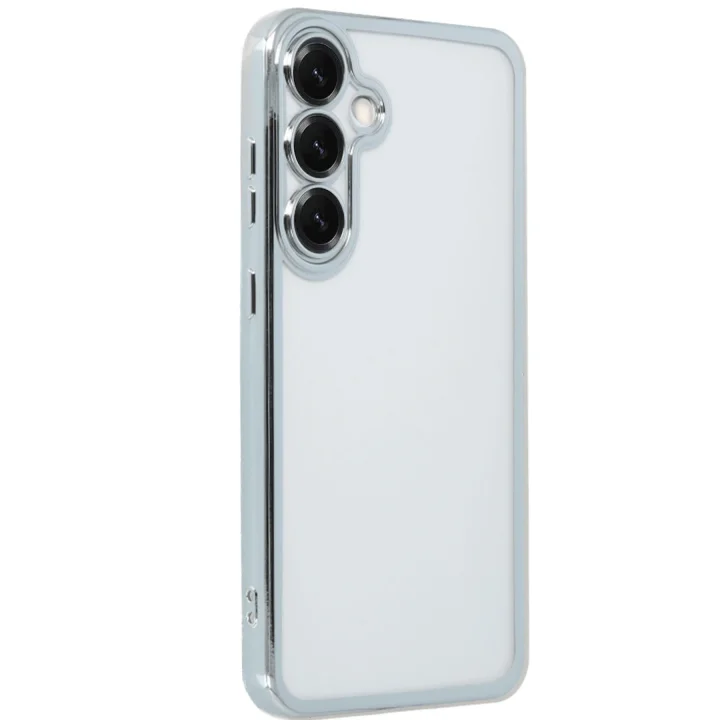 Mey İthalat®  Samsung Galaxy S25 Kılıf  Lensli Silikon - Gümüş