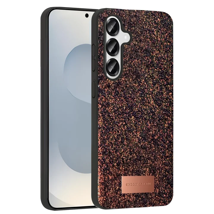 Mey İthalat®  Samsung Galaxy S25 Plus Bright Simli Kapak - Derin Mor