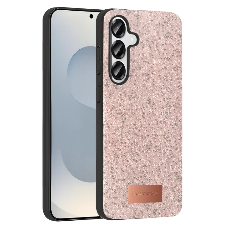 Mey İthalat®  Samsung Galaxy S25 Plus Bright Simli Kapak - Pembe