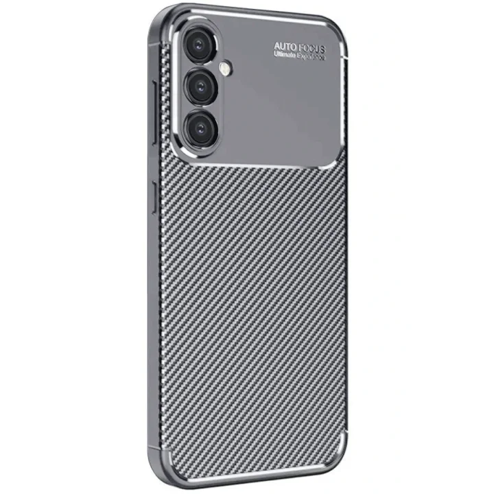 Mey İthalat®  Samsung Galaxy S25 Plus Kılıf Auto Focus Karbon Kapak - Gri