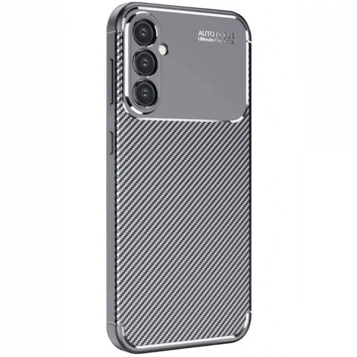 Mey İthalat®  Samsung Galaxy S25 Plus Kılıf Auto Focus Karbon Kapak - Gri