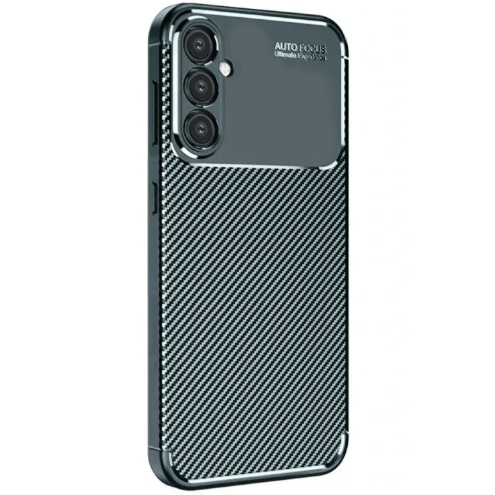 Mey İthalat®  Samsung Galaxy S25 Plus Kılıf Auto Focus Karbon Kapak - Koyu Yeşil