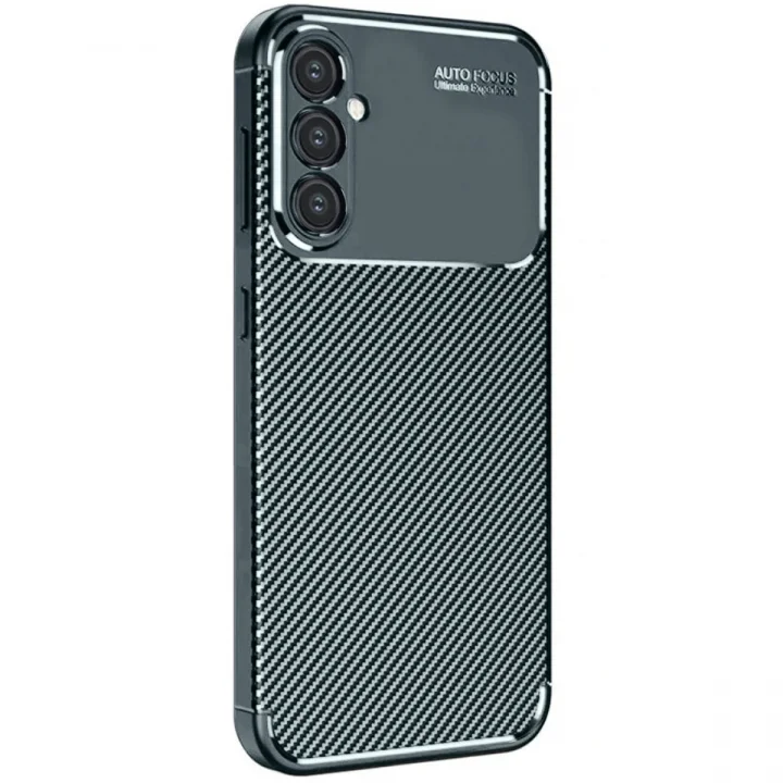 Mey İthalat®  Samsung Galaxy S25 Plus Kılıf Auto Focus Karbon Kapak - Koyu Yeşil