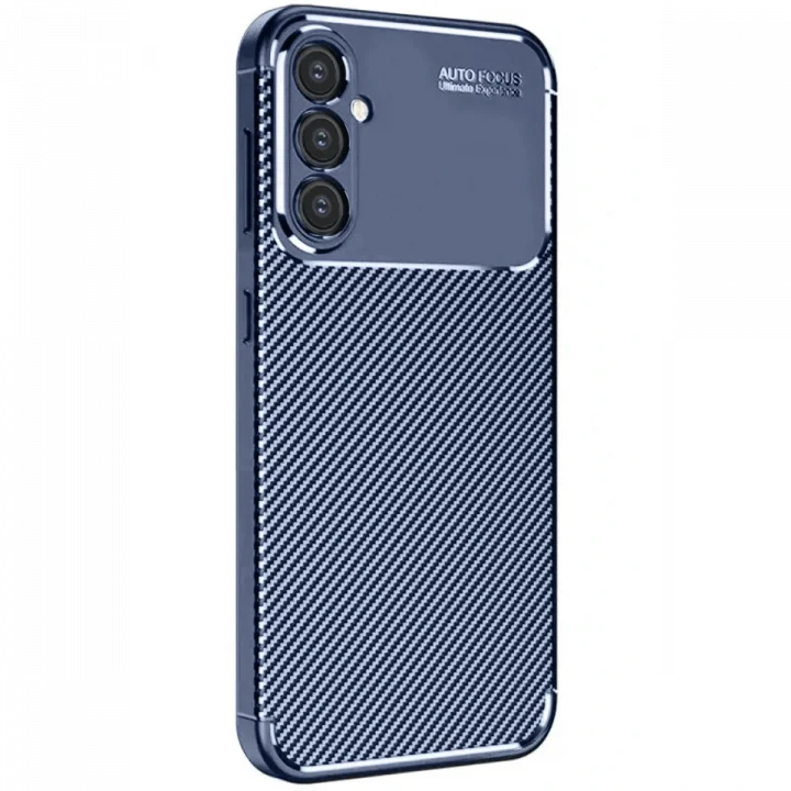 Mey İthalat®  Samsung Galaxy S25 Plus Kılıf Auto Focus Karbon Kapak - Lacivert