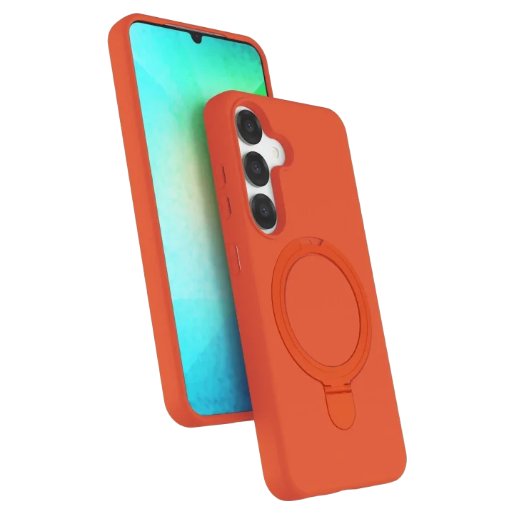 Mey İthalat®  Samsung Galaxy S25 Regal Magsafe Standlı Kapak - Turuncu