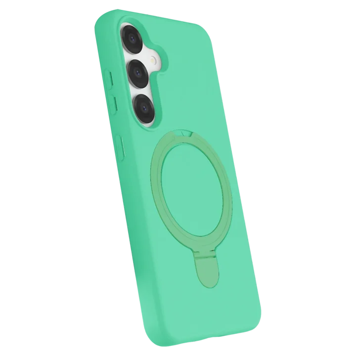 Mey İthalat®  Samsung Galaxy S25 Regal Magsafe Standlı Kapak - Yeşil