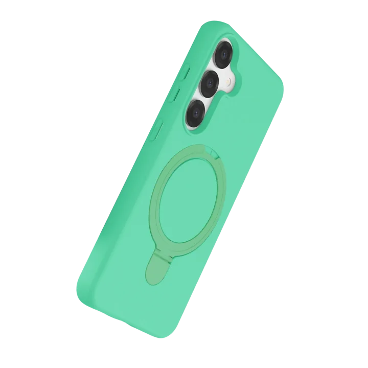 Mey İthalat®  Samsung Galaxy S25 Regal Magsafe Standlı Kapak - Yeşil