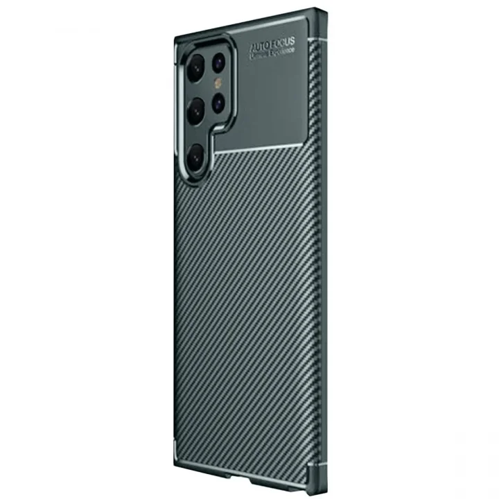 Mey İthalat®  Samsung Galaxy S25 Ultra Kılıf Auto Focus Karbon Kapak - Koyu Yeşil