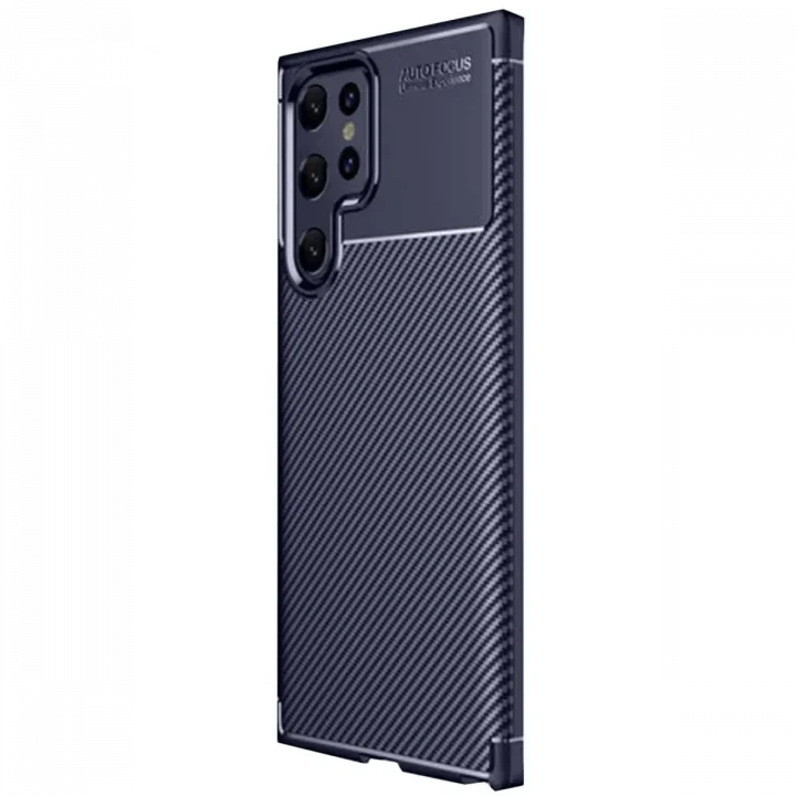 Mey İthalat®  Samsung Galaxy S25 Ultra Kılıf Auto Focus Karbon Kapak - Lacivert