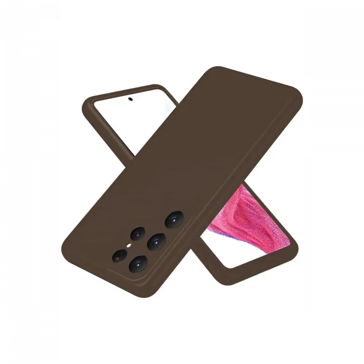 Mey İthalat®  Samsung Galaxy S25 Ultra Kılıf First Silikon - Kahverengi