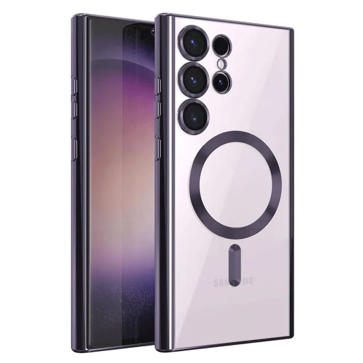 Mey İthalat®  Samsung Galaxy S25 Ultra Kılıf Kross Magneticsafe Kapak - Mor