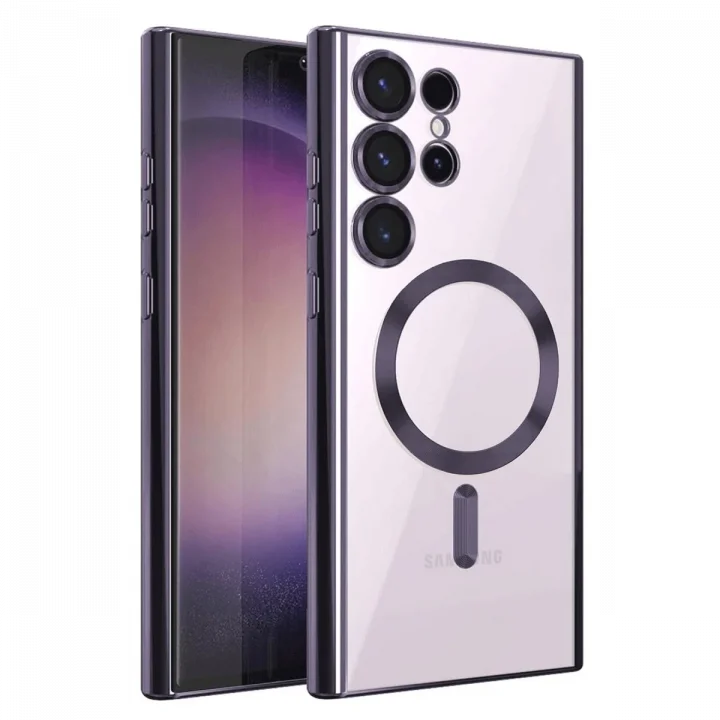 Mey İthalat®  Samsung Galaxy S25 Ultra Kılıf Kross Magneticsafe Kapak - Mor