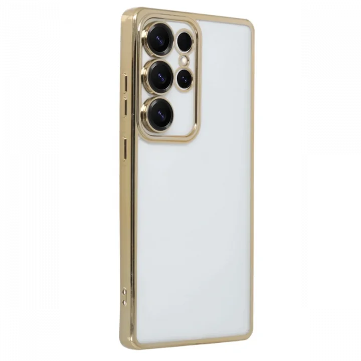 Mey İthalat®  Samsung Galaxy S25 Ultra Kılıf  Lensli Silikon - Gold