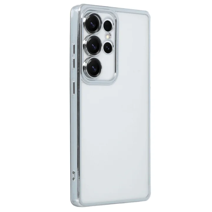 Mey İthalat®  Samsung Galaxy S25 Ultra Kılıf  Lensli Silikon - Gümüş
