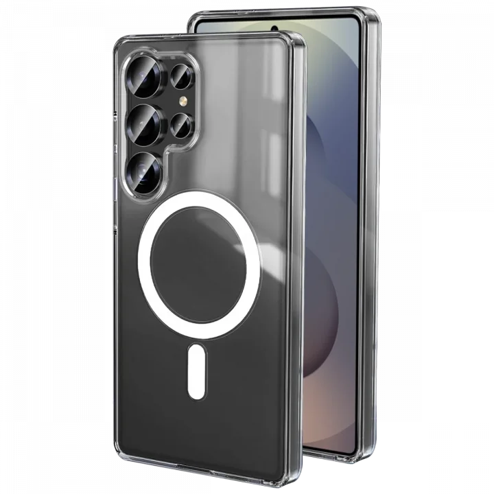 Mey İthalat®  Samsung Galaxy S25 Ultra Kılıf Magneticsafe Şeffaf Silikon - Şeffaf