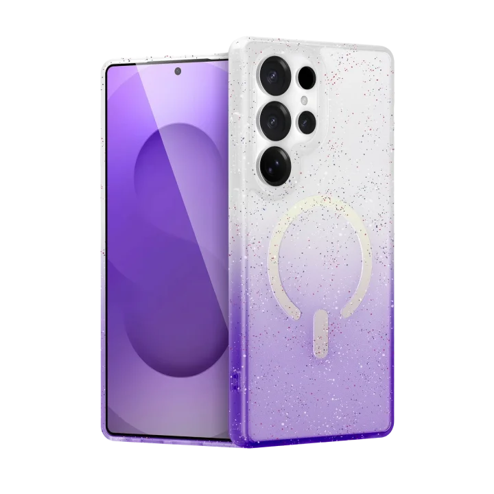 Mey İthalat®  Samsung Galaxy S25 Ultra Pummel Shiny Magsafe Kapak - Mor