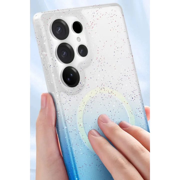 Mey İthalat®  Samsung Galaxy S25 Ultra Pummel Shiny Magsafe Kapak - Mor