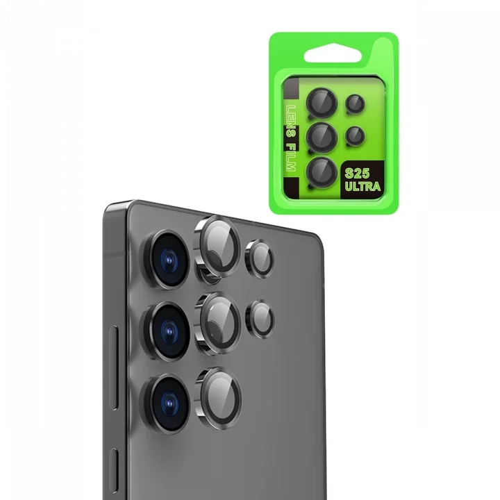 Mey İthalat®  Samsung Galaxy S25 Ultra Raze Metal Kamera Lens - Siyah
