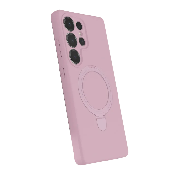 Mey İthalat®  Samsung Galaxy S25 Ultra Regal Magsafe Standlı Kapak - Açık Pembe