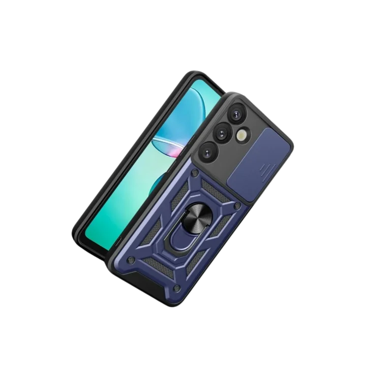 Mey İthalat®  Samsung Galaxy S26 Pars Lens Yüzüklü Silikon - Lacivert