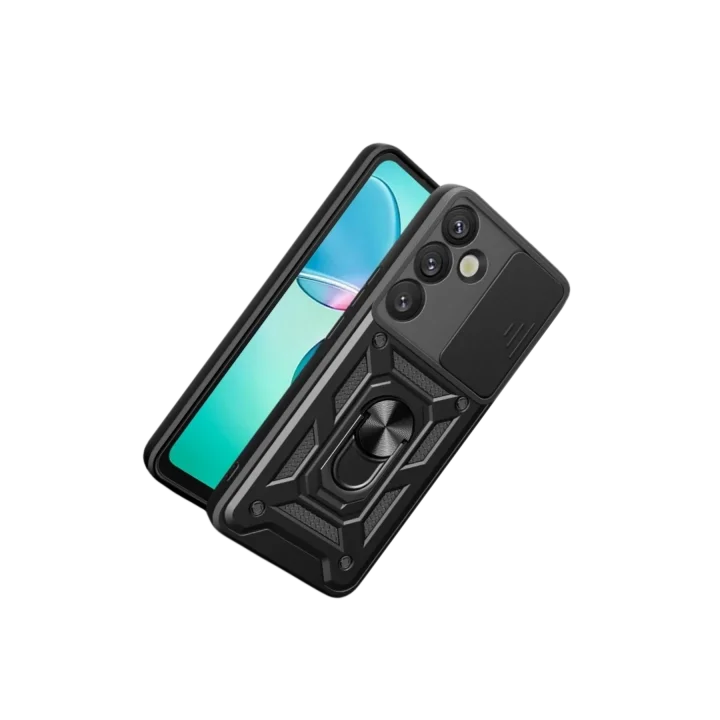 Mey İthalat®  Samsung Galaxy S26 Pars Lens Yüzüklü Silikon - Siyah