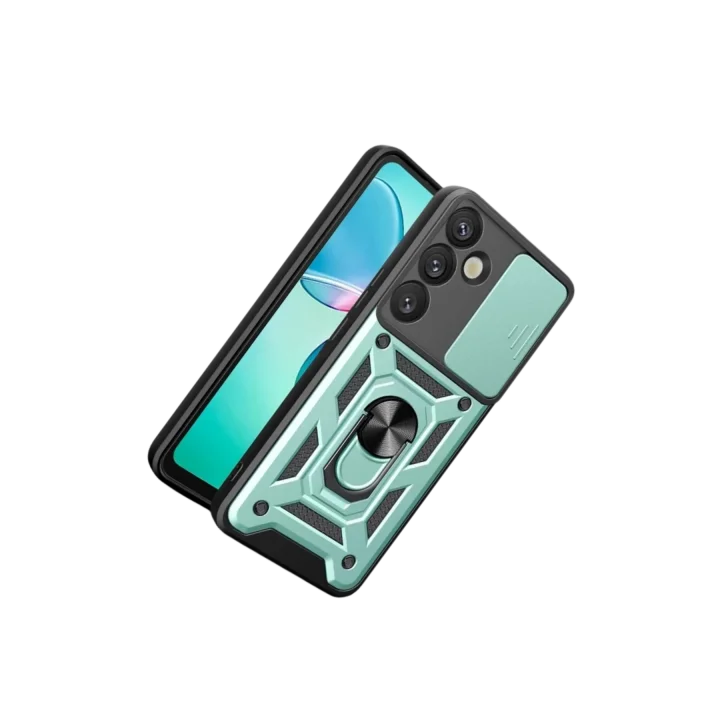 Mey İthalat®  Samsung Galaxy S26 Plus Pars Lens Yüzüklü Silikon - Yeşil