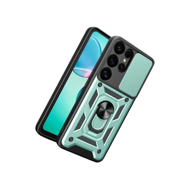 Mey İthalat®  Samsung Galaxy S26 Ultra Pars Lens Yüzüklü Silikon - Yeşil